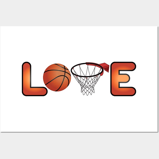 Love Basketball Hoop Wall Art by IsmaSaleem